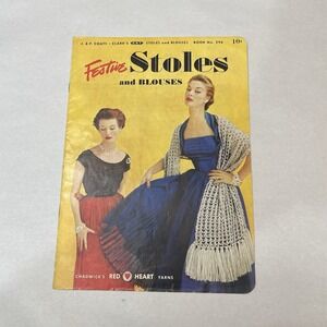 J. & P. Coats Clark's Book 296 Festive Stoles & Blouse Crochet Knitting Patterns